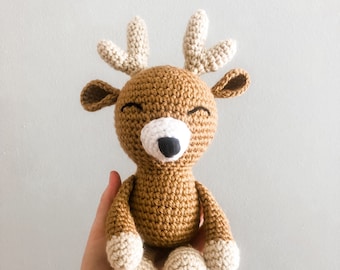 Deer Lovey, Deer Stuffed Animal, Small Deer Toy, Small Deer Stuffie, Deer Amigurumi, Baby Deer Toy, Baby Deer Lovey by Wolf and Co Threads