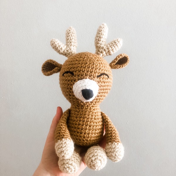 Handmade Deer Toy | Small Deer Stuffie | Crocheted Deer Doll | Deer Nursery Decor | Outdoors Nursery Theme | Wolf & Co Threads