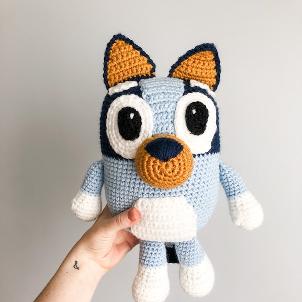 Heeler Puppy, Blue Heeler, Crocheted Blue Heeler, Puppy Amigurumi, Handmade Heeler, Heeler Dog Stuffed Animal by Wolf and Co Threads