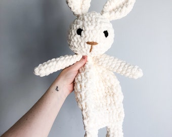 Bunny Lovey, Bunny Plushie, Easter Bunny Gift, Easter Basket, Baby’s First Easter, Bunny Rabbit Lovey by Wolf and Co Threads