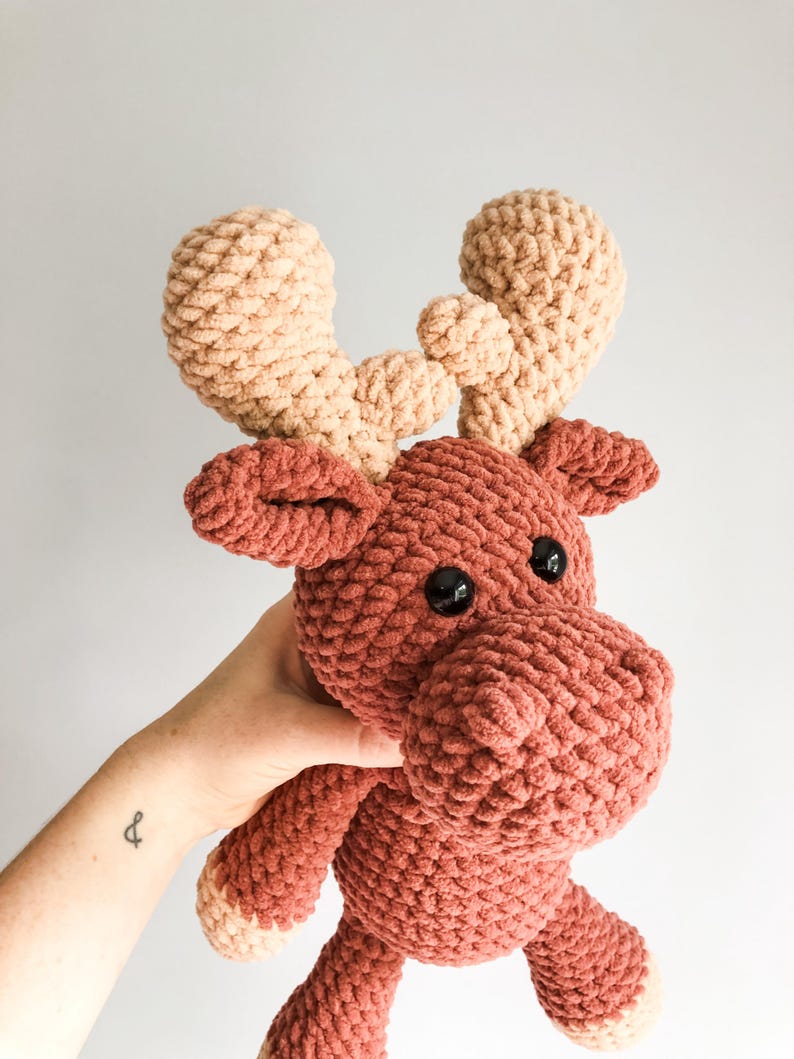 Moose Stuffie, Crochet Moose, Moose Amigurumi, Woodland Theme Nursery
