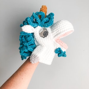 Crocheted Unicorse Puppet: Handmade Blue Heeler Family Toy