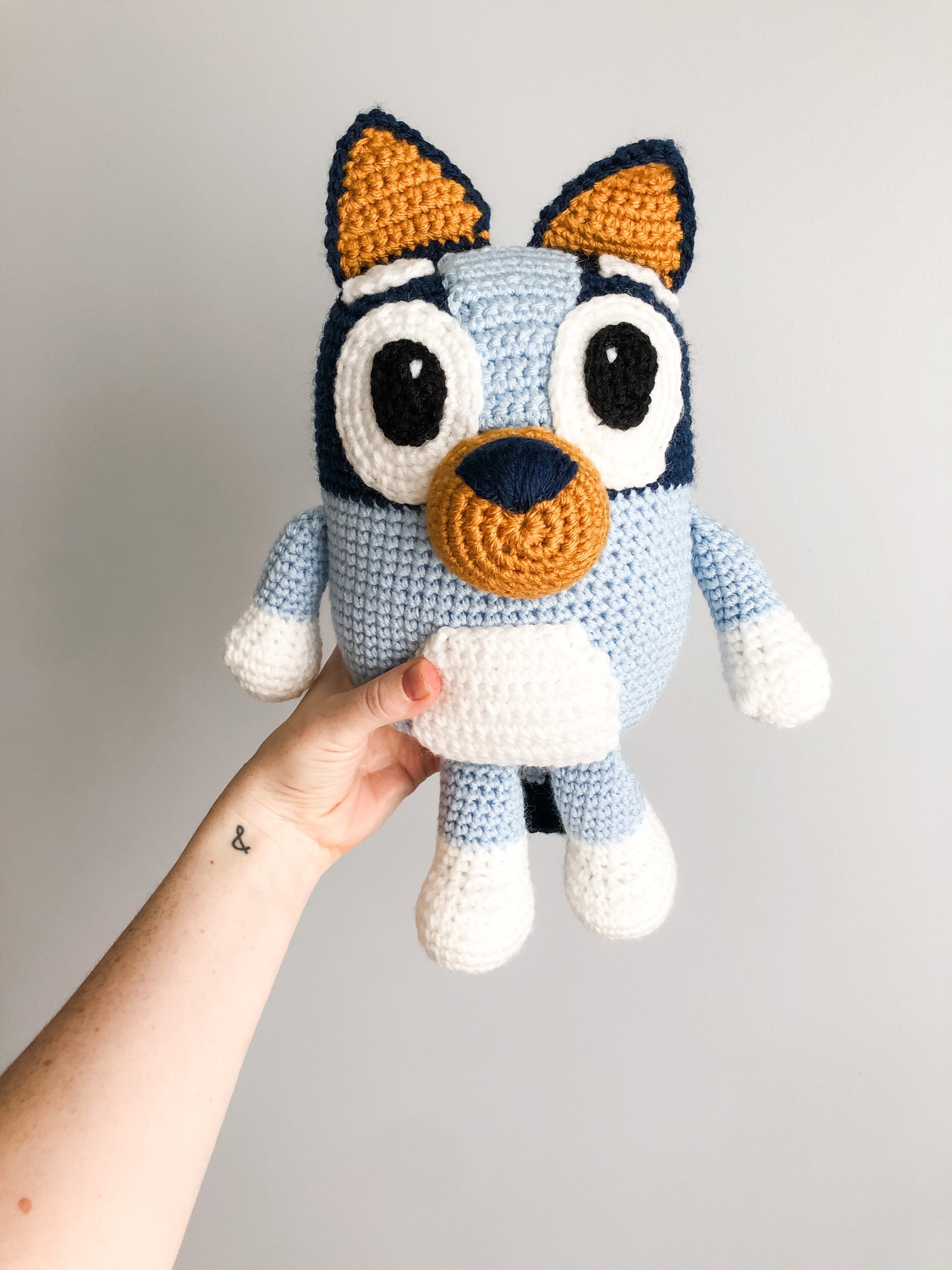 Heeler Puppy, Blue Heeler, Crocheted Blue Heeler, Puppy Amigurumi, Handmade Heeler, Heeler Dog Stuffed Animal by Wolf and Co Threads