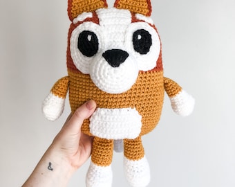 Heeler Puppy, Blue Heeler, Crocheted Blue Heeler, Puppy Amigurumi, Gold Heeler, Yellow Heeler, Heeler Pup by Wolf and Co Threads