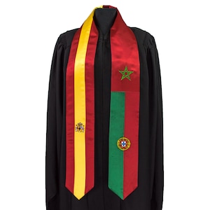 3 flag graduation sash stole
