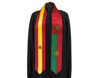 3 flag graduation sash stole