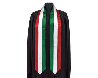 Écharpe/étole de remise des diplômes drapeau Italie International Étudier à l'étranger Adulte Unisexe