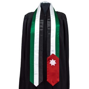 Jordan Flag Graduation Sash/Stole International Study Abroad Adult Unisex