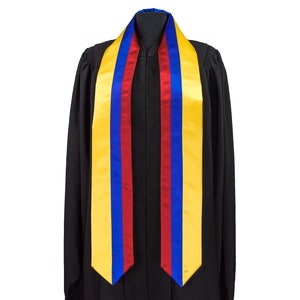 Colombia Flag Graduation Sash/Stole International Study Abroad Adult Unisex