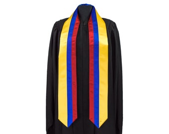 Colombia Flag Graduation Sash/Stole International Study Abroad Adult Unisex