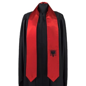 Albania Flag Graduation Sash/Stole International Study Abroad Adult Unisex
