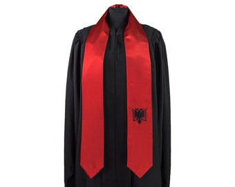 Albania Flag Graduation Sash/Stole International Study Abroad Adult Unisex