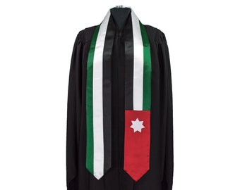 Jordan Flag Graduation Sash/Stole International Study Abroad Adult Unisex