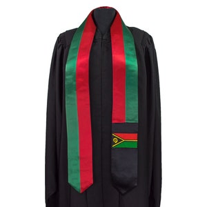 Vanuatu Flag Graduation Sash/Stole International Study Abroad Adult Unisex