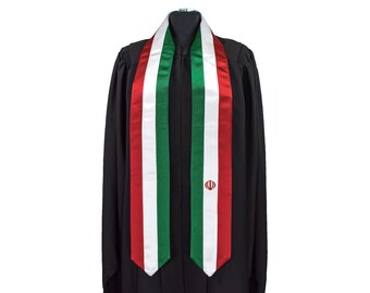 Iran Flag Graduation Sash/Stole International Study Abroad Adult Unisex