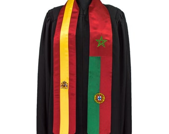 3 flag graduation sash stole