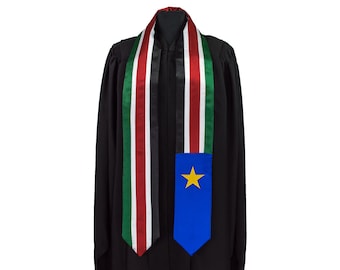 South Sudan Flag Graduation Sash/Stole International Study Abroad Adult Unisex