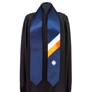 Marshall Isl Flag Graduation Sash/Stole International Study Abroad Adult Unisex