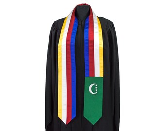 Comoros Flag Graduation Sash/Stole International Study Abroad Adult Unisex