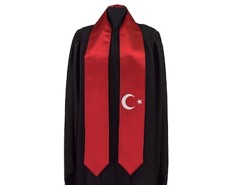 Turkey Flag Graduation Sash/Stole International Study Abroad Adult Unisex