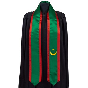 Mauritania Flag Graduation Sash/Stole International Study Abroad Adult Unisex