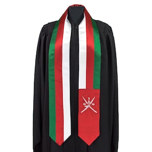 Oman Flag Graduation Sash/Stole International Study Abroad Adult Unisex