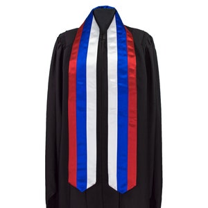 Serbia Flag Graduation Sash/Stole International Study Abroad Adult Unisex