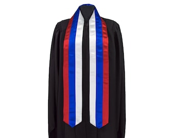 Serbia Flag Graduation Sash/Stole International Study Abroad Adult Unisex