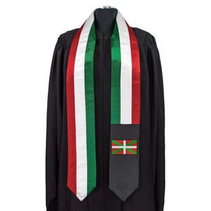 Basque Flag Graduation Sash/Stole International Study Abroad Adult Unisex