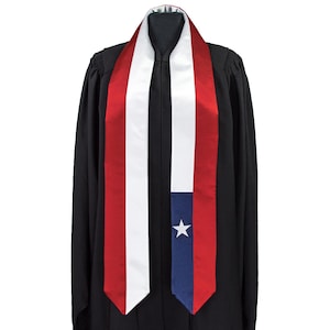 Chile Flag Graduation Sash/Stole International Study Abroad Adult Unisex