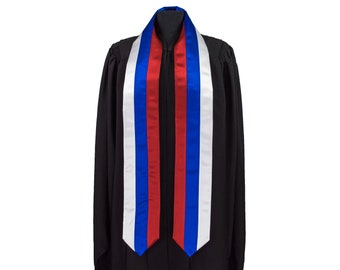 Russia Flag Graduation Sash/Stole International Study Abroad Adult Unisex