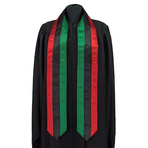 Pan African Flag Graduation Sash/Stole International Study Abroad Adult Unisex