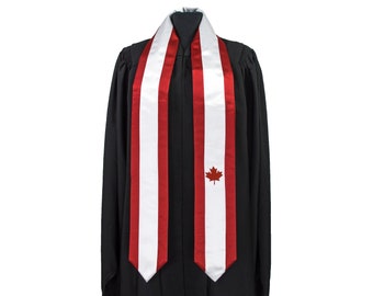 Canada Flag Graduation Sash/Stole International Study Abroad Adult Unisex