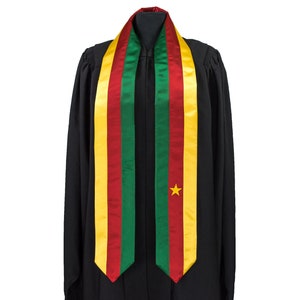 Écharpe/étole de remise des diplômes drapeau Cameroun International Étudier à l'étranger Adulte Unisexe