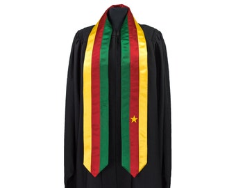 Cameroon Flag Graduation Sash/Stole International Study Abroad Adult Unisex