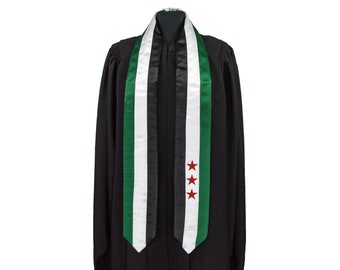 Syrian Arab Republic Independence 2025 Flag Graduation Sash/Stole International Study Abroad Adult Unisex