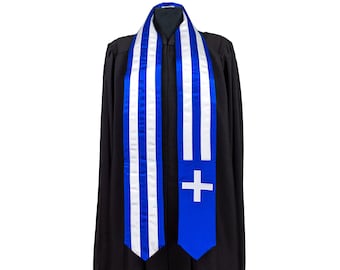 Greece Flag Graduation Sash/Stole International Study Abroad Adult Unisex