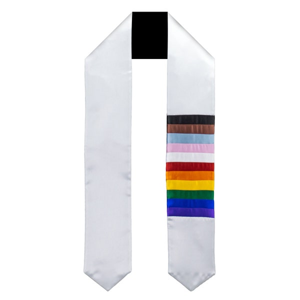 Progress Gay Pride LGBTQIA+  Rainbow Flag Graduation Sash/Stole Unisex