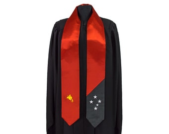 Papua New Guinea Flag Graduation Sash/Stole International Study Abroad Adult