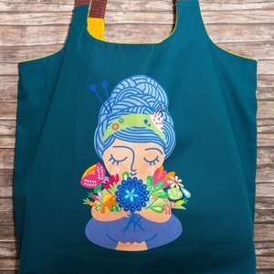 DIY Nähset / Nähpaket Charlie Bag / Einkaufstasche/Strandtasche, Nähmädchen mit Blumen mit eigenem Design Bild 1