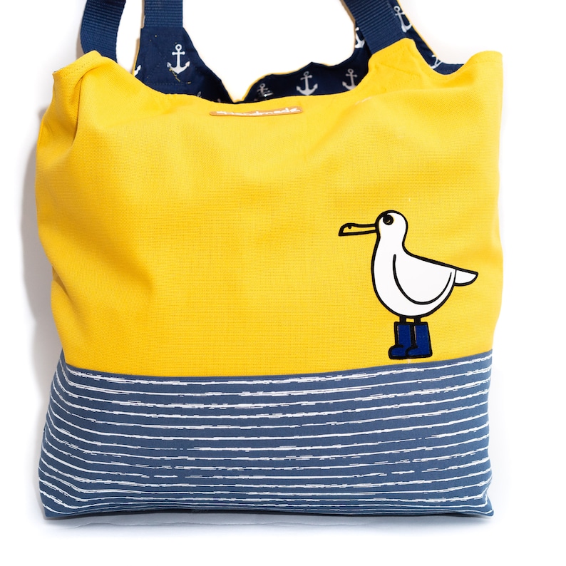 Sewing kit Charlie bag / tote bag: maritime design seagull image 8