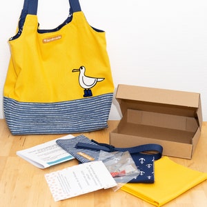 Sewing kit Charlie bag / tote bag: maritime design seagull 画像 6