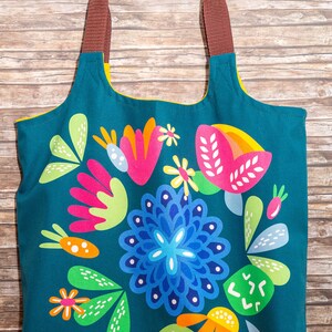 DIY Nähset / Nähpaket Charlie Bag / Einkaufstasche/Strandtasche, Nähmädchen mit Blumen mit eigenem Design Bild 5