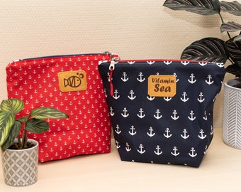 DIY sewing set / sewing package: cosmetic bag toiletry bag maritime anchor