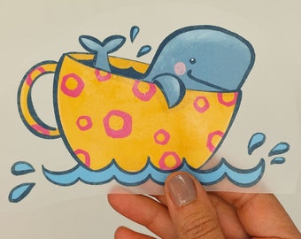 Iron-on picture "Whale in a cup"