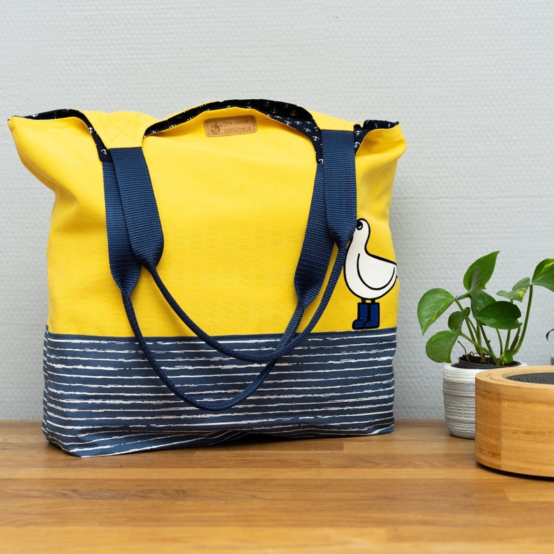 Sewing kit Charlie bag / tote bag: maritime design seagull 画像 3