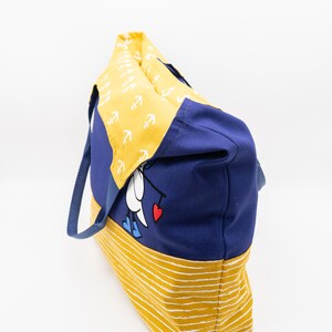 DIY naaiset / naaipakket Charlie Bag / boodschappentas maritiem blauwe meeuw met hart afbeelding 6