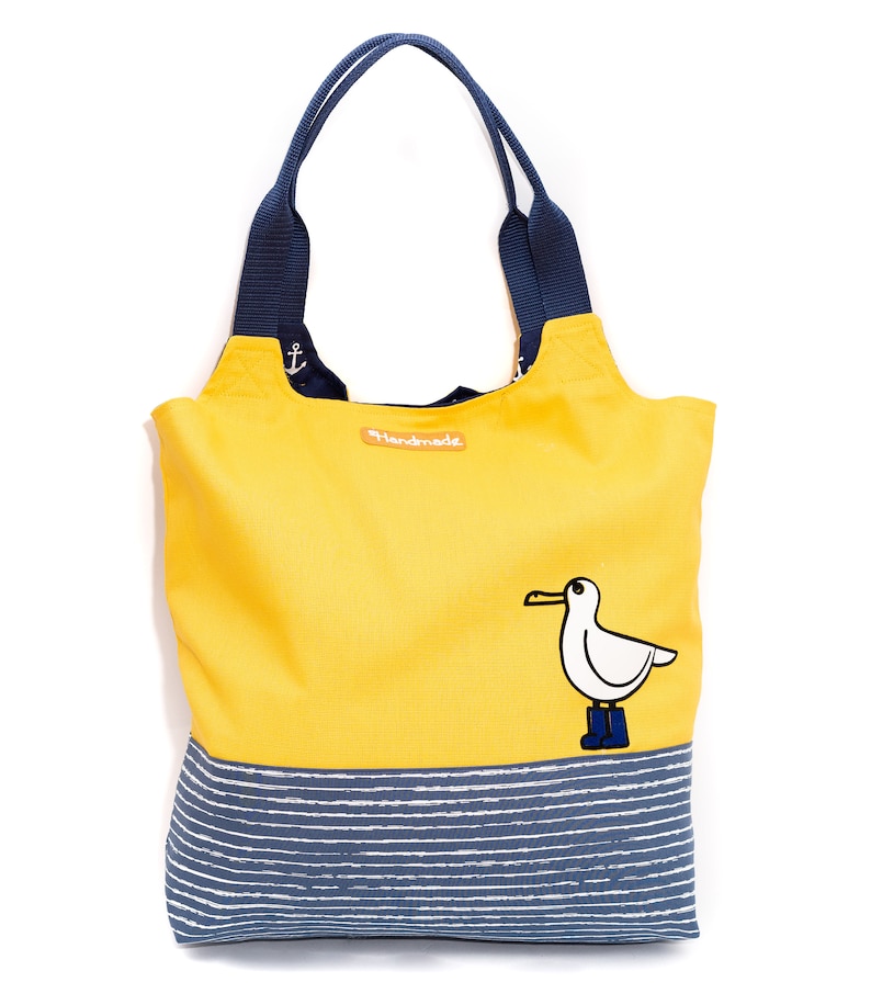 Sewing kit Charlie bag / tote bag: maritime design seagull image 4