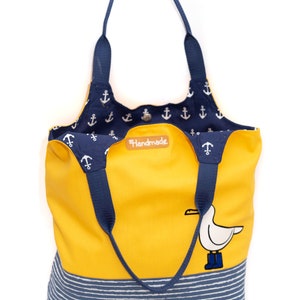 Sewing kit Charlie bag / tote bag: maritime design seagull 画像 5