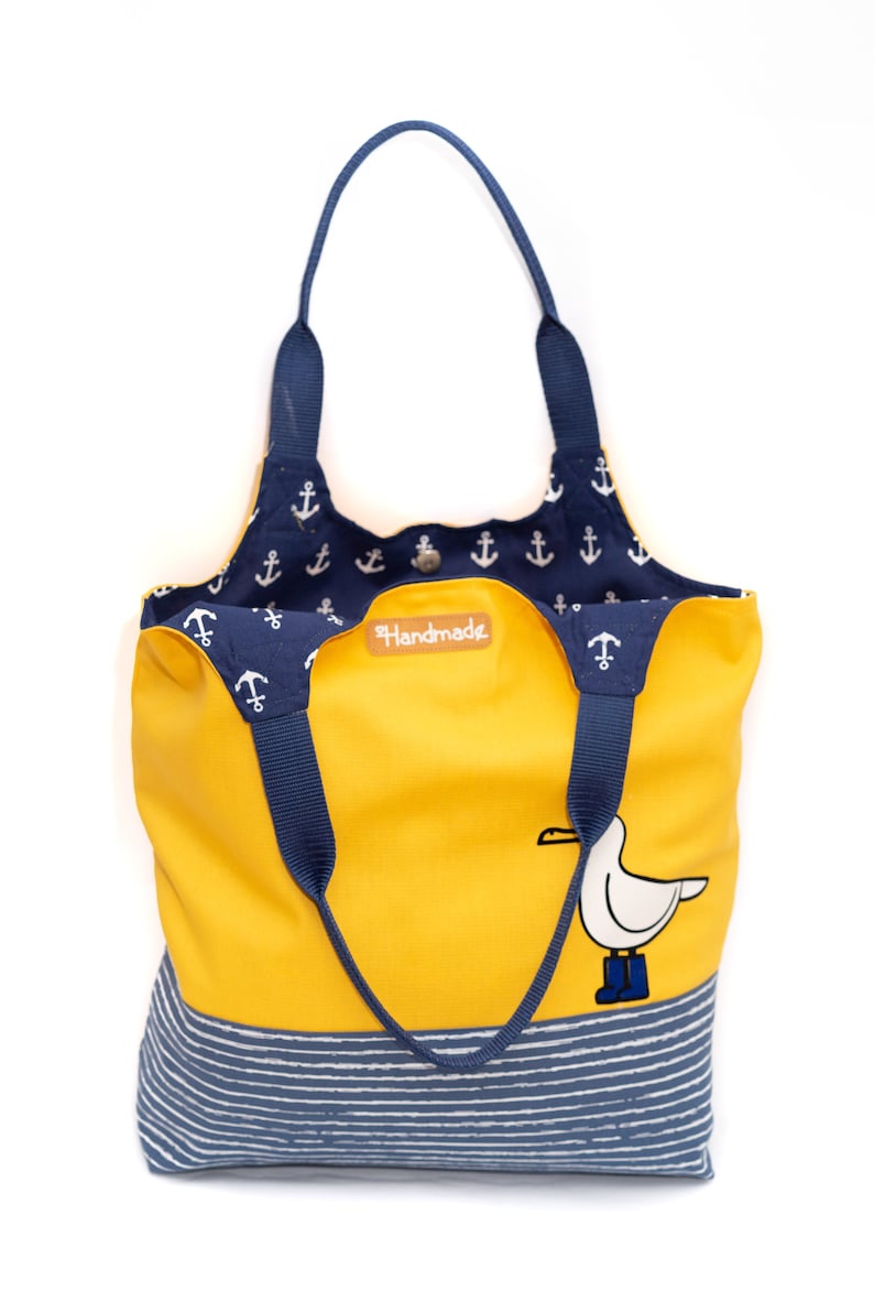 Sewing kit Charlie bag / tote bag: maritime design seagull 画像 5